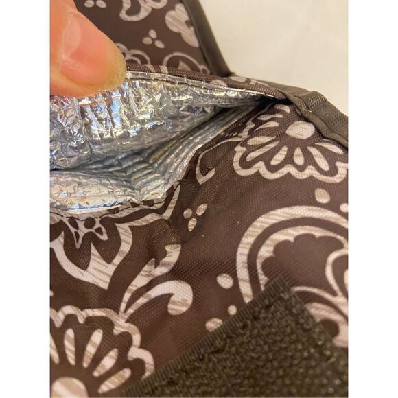 Thirty one travel Curling iron bag sleeve brown white insulated 14x5" - Picture 3 of 4